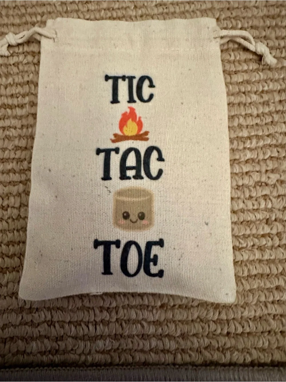 Handmade Tic Tac Toe Travel Pouch - Campfire Fun